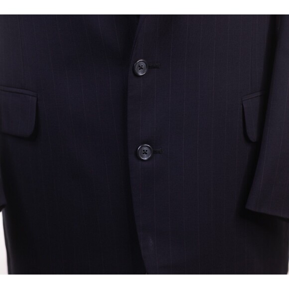 Nordstrom Plus One Men Print Striped Blue blazer Coat Jacket 2 button Sz 41 - Picture 7 of 11